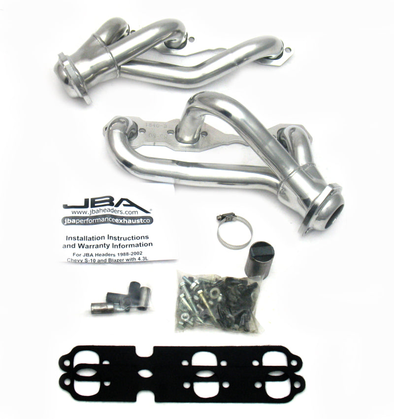 JBA 88-95 & 02-03 GM S-Truck 4.3L V6 4WD 1-1/2in Primary Silver Ctd Cat4Ward Header 1840S-3JS 1840S-3JS Photo - Primary