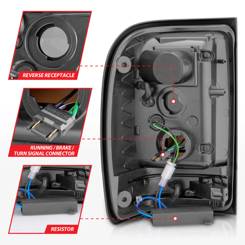 ANZO 2001-2011 Ford  Ranger LED Tail Lights w/ Light Bar Chrome Housing Red/Clear Lens 311393 311393 User 4