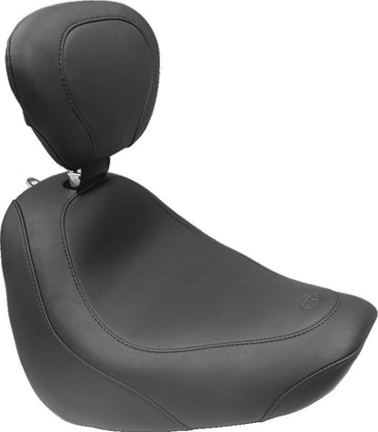 Mustang Motorcycle Mustang 15-21 Harley Freewheeler Standard Touring Deluxe 1PC Seat w/Driver Backrest - Black 79592 79592 Photo - Primary