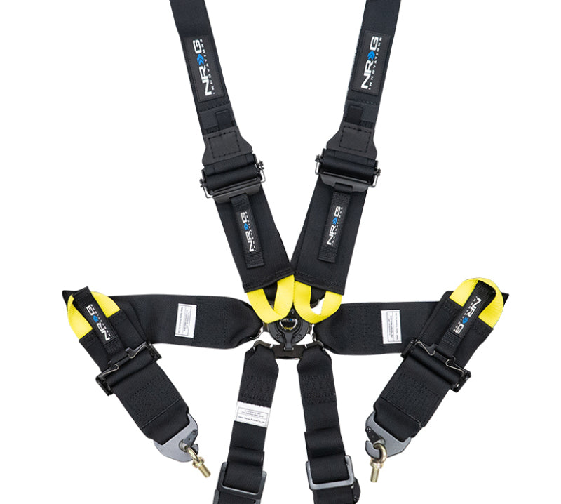 NRG FIA 6pt 2in. Shoulder Belt for HANS Device/ Rotary Cam Lock Buckle/ 3in. Waist Belt - Black SBH-HRS6PCBK SBH-HRS6PCBK Photo - Primary
