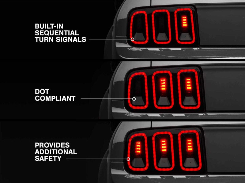 Raxiom 05-09 Ford Mustang Gen5 Tail Lights- Black Housing (Smoked Lens) 49169 49169 Photo - Close Up