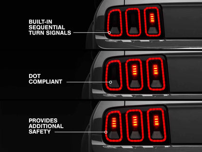 Raxiom 05-09 Ford Mustang Gen5 Tail Lights- Black Housing (Smoked Lens) 49169 49169 Photo - Close Up