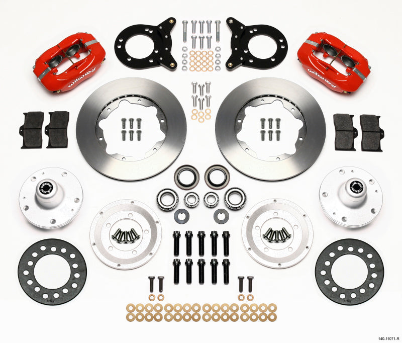 Wilwood Forged Dynalite Front Kit 11.00in Red 1965-1969 Mustang Disc & Drum Spindle 140-11071-R 140-11071-R Photo - Primary