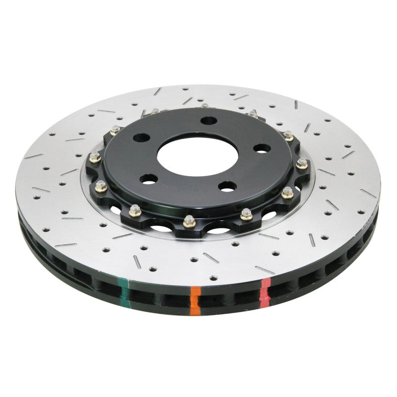 DBA 05-10 Ford Mustang GT / 11-13 V6 Front Drilled & Slotted 5000 Series 2 Piece Rotor w/ Black Hat 52113BLKXS 52113BLKXS Photo - Primary