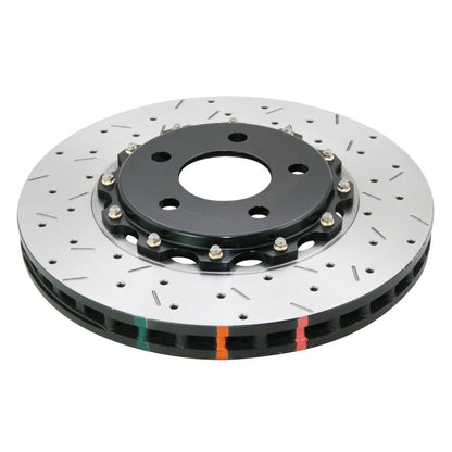 DBA 05-10 Ford Mustang GT / 11-13 V6 Front Drilled & Slotted 5000 Series 2 Piece Rotor w/ Black Hat 52113BLKXS 52113BLKXS Photo - Primary