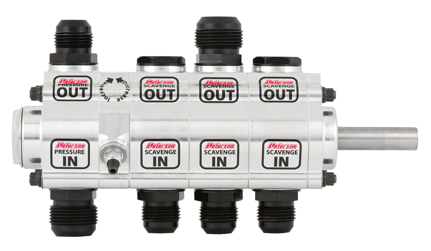 Peterson Fluid Systems R4 4-Stage Oil Pump - Left Side Mount - Rear Drive Drag - Front Pressure 04-4065