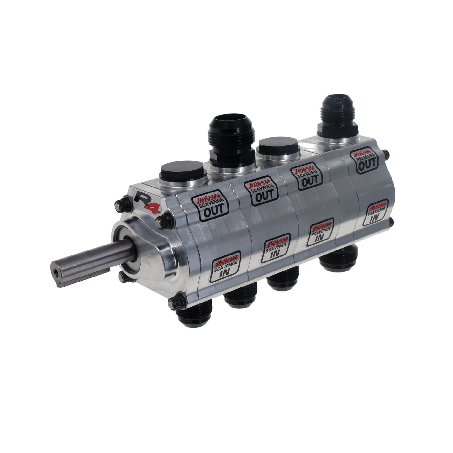 Peterson Fluid Systems R4 4-Stage Oil Pump - Rear Drive Left Side Mount - HV - Drag Adj. 04-4166