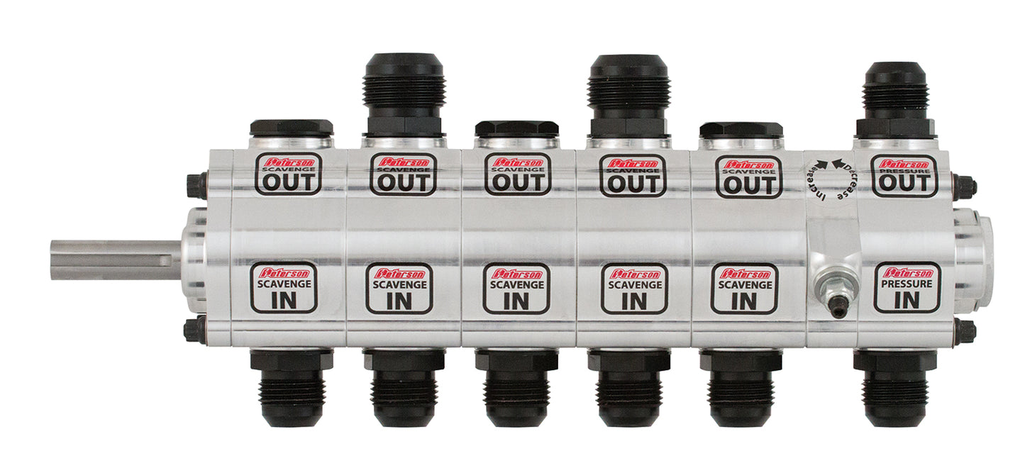Peterson Fluid Systems R4 6-Stage Oil Pump - Right Side Mount - HV - Rear Drive - Front Pressure 04-6027