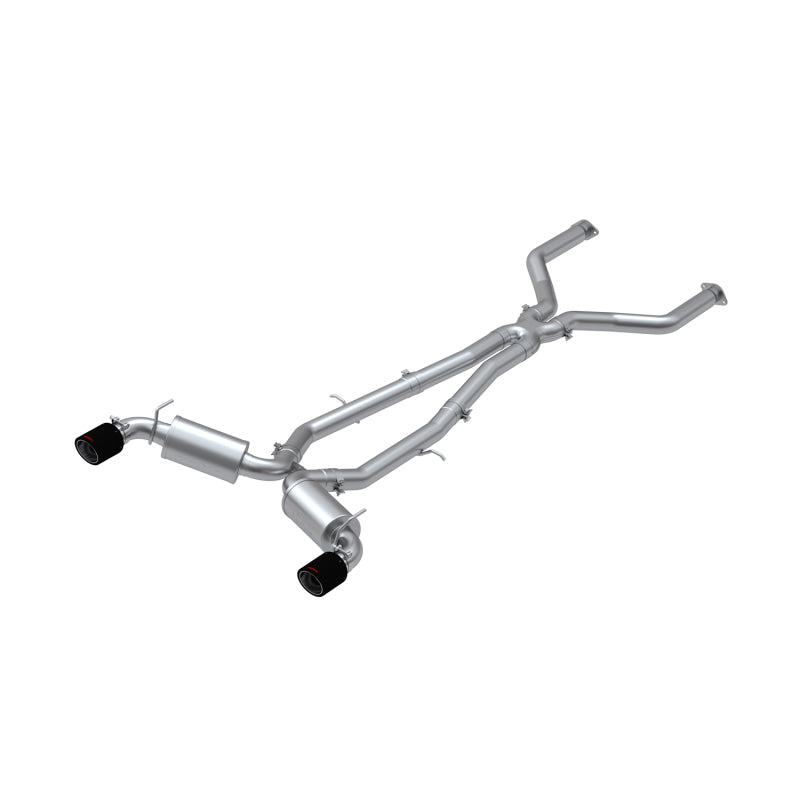 MBRP 17-19 Infiniti Q60 3.0L RWD/AWD Cat Back Dual Rear w/ Carbon Fiber Tips S44043CF S44043CF Photo - Primary