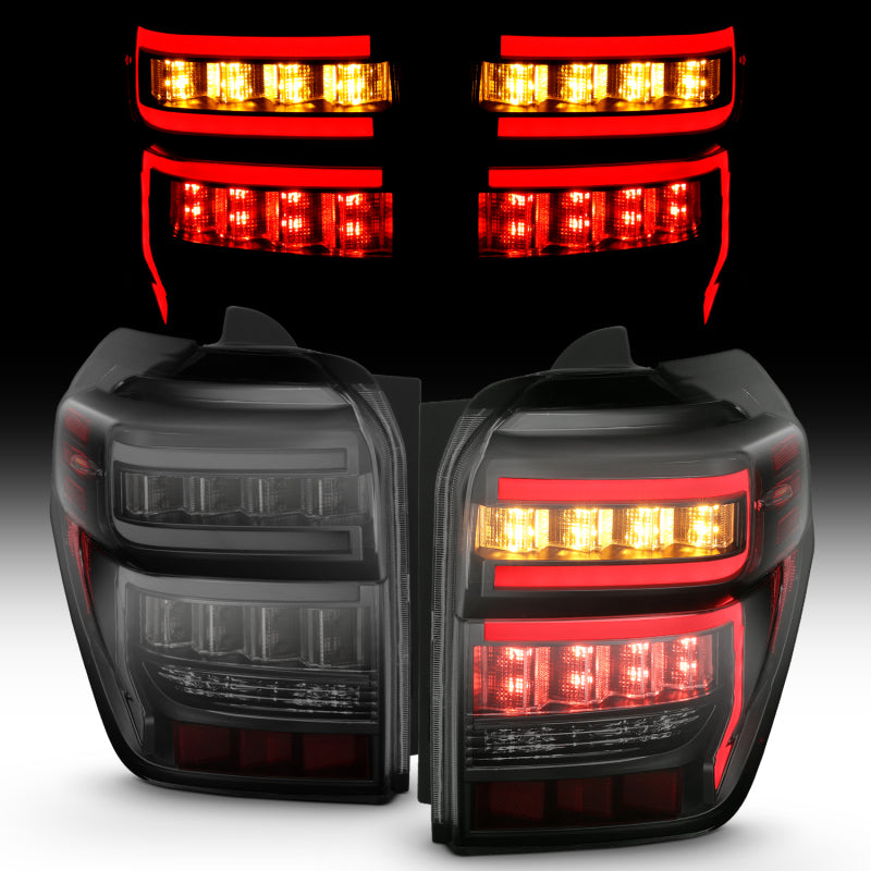 ANZO 2014-2020 Toyota 4Runner T.L Black Housing Smoke Lens Red Light Bar W/Sequential 311312 311312 Photo - Primary