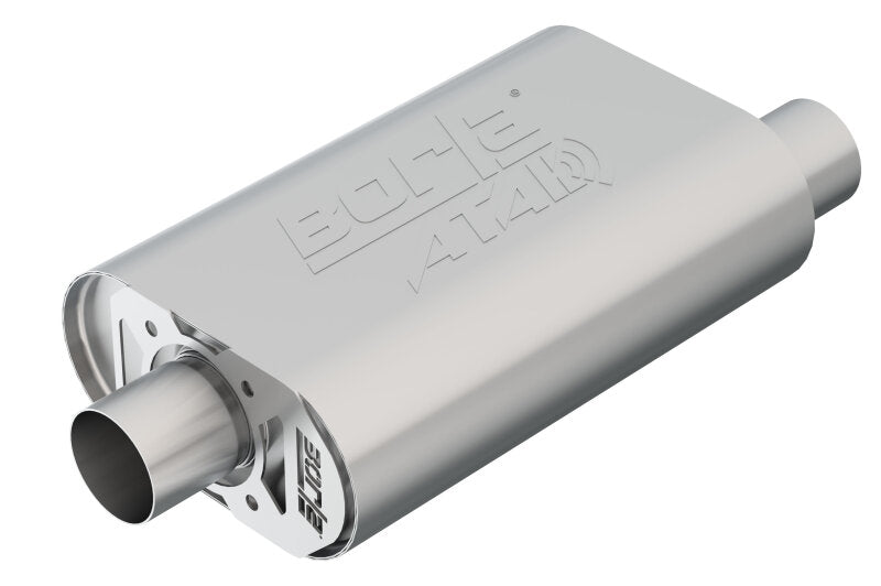 Borla CrateMuffler SBC Hot 350/383 2.5 inch Offset/Center 14in x 4.35in x 9in Oval Atak Muffler 400820 400820 Photo - Primary