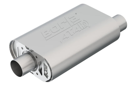 Borla CrateMuffler SBC Hot 350/383 2.5 inch Offset/Center 14in x 4.35in x 9in Oval Atak Muffler 400820 400820 Photo - Primary