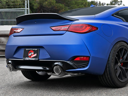 aFe POWER Takeda 2.5in 304 SS CB Exhaust w/ Carbon Fiber Tips 17-19 Infiniti Q60 V6-3.0L (tt) 49-36134NM-C 49-36134NM-C Photo - Mounted