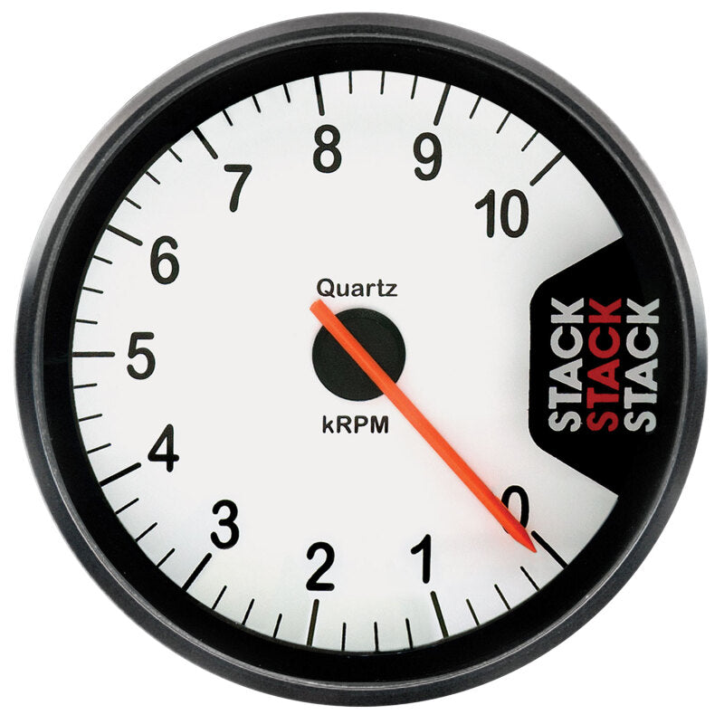 Autometer Stack Clubman Tachometer 80mm 0-10K RPM - White ST200-010W ST200-010W Photo - Primary
