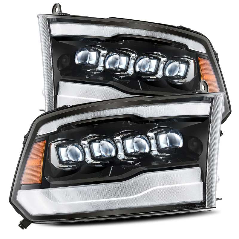 AlphaRex 09-18 Dodge Ram 1500HD NOVA LED Projector Headlights Plank Style Design Gloss Black w/DRL 880590 880590 Photo - Primary