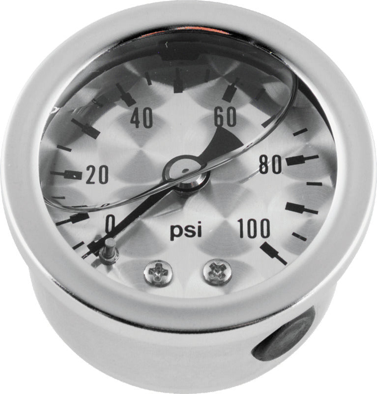 Bikers Choice 0-100 PSI Oil Pressure Gauge Engine Turned Face SS Bezel Liquid Filled Universal Cstm 496461 496461 Photo - Primary