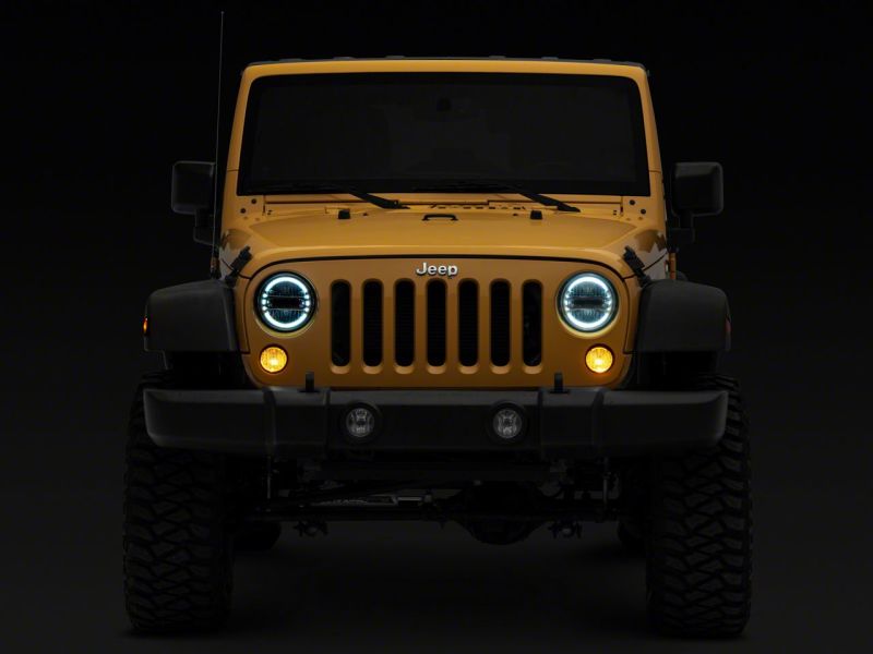 Raxiom 97-18 Jeep Wrangler TJ & JK Axial 7-In LED Headlights w/ DRL- Chrome Housing (Clear Lens) J155569