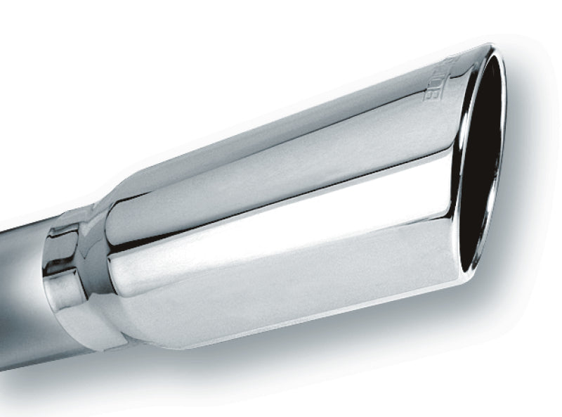 Borla 4in Inlet 5in Round Rolled Angle Cut w/ Clamp x 14in Long Exhaust Tip 20249 20249 Photo - Primary