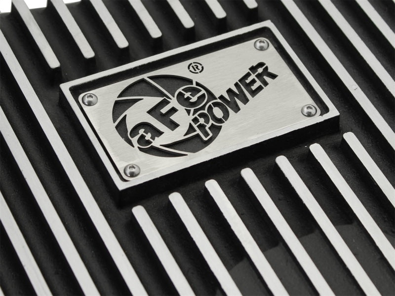 aFe Transmission Pan, Black w/ Machined Fins: Ford Trucks 11-16 V8-6.7L (t 46-70182 Photo - Unmounted