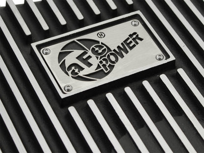 aFe Transmission Pan, Black w/ Machined Fins: Ford Trucks 11-16 V8-6.7L (t 46-70182 Photo - Unmounted
