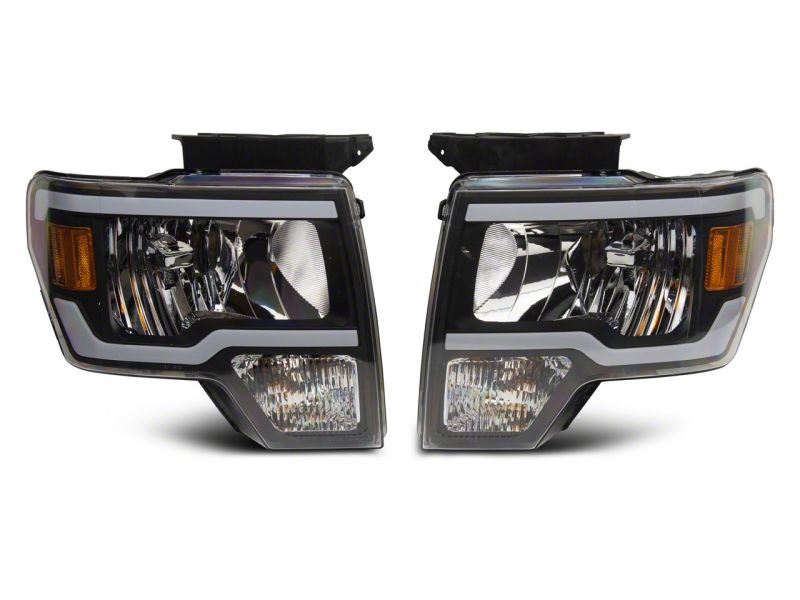 Raxiom 09-14 Ford F-150 Axial Series Headlight w/ SEQL LED Bar- Blk Housing (Clear Lens) T566368