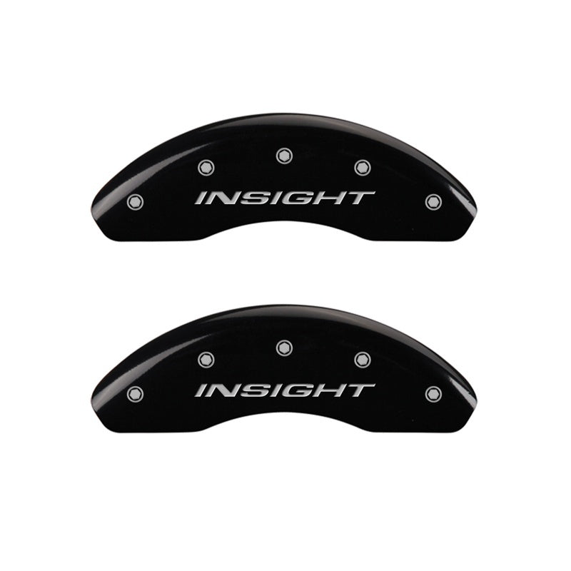 MGP Front set 2 Caliper Covers Engraved Front Insight Black finish silver ch 20003FINSBK 20003FINSBK Photo - Primary