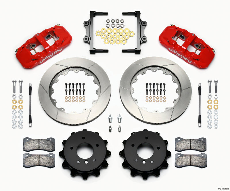 Wilwood AERO4 Rear Kit 14.00 Red 2007-2011 BMW E90 Series w/Lines 140-13583-R 140-13583-R Photo - Primary