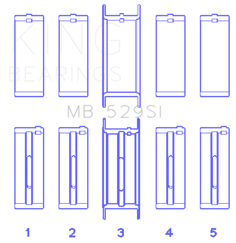 King Engine Bearings King Ford V8 221 Main Bearing Set MB529SI MB529SI Photo - Primary