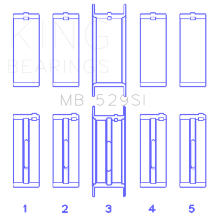 King Engine Bearings King Ford V8 221 Main Bearing Set MB529SI MB529SI Photo - Primary