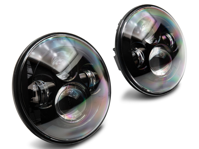 Raxiom 97-18 Jeep Wrangler TJ/JK Axial Series LED Daymaker Headlights- Black Housing (Clear Lens) J108042 J108042 Photo - Close Up