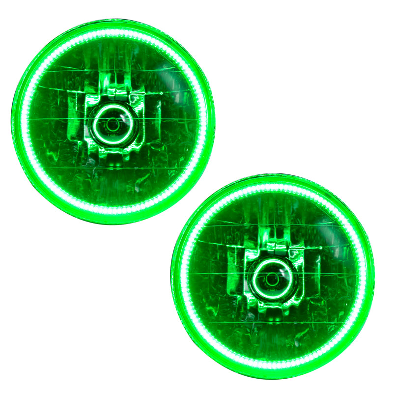 ORACLE Lighting 97-06 Jeep Wrangler TJ Pre-Assembled LED Halo Headlights -Green 7081-004 7081-004 Photo - Primary