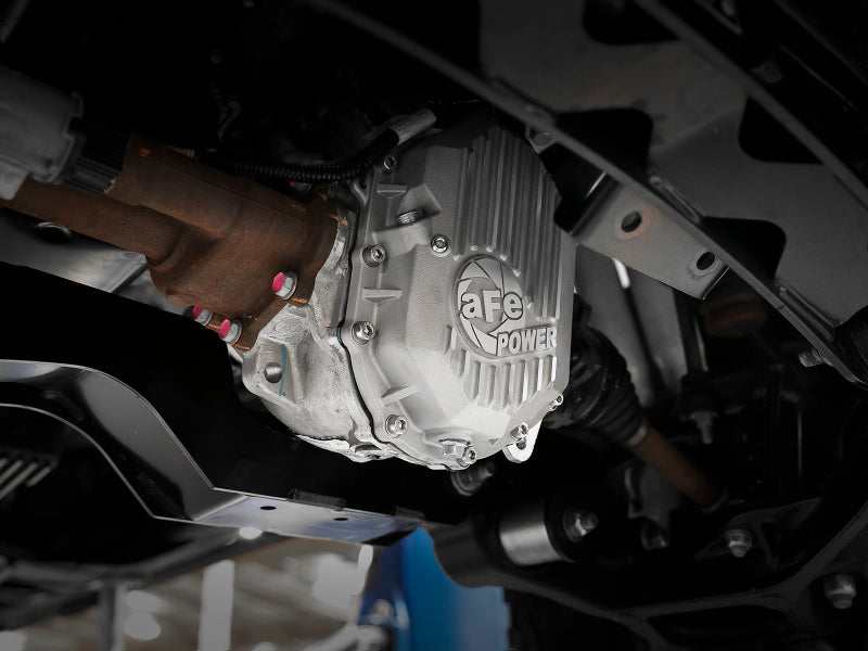 aFe Power 11-18 GM 2500-3500 AAM 9.25 Axle Front Differential Cover Raw Machined Street Series 46-71050A 46-71050A Photo - Mounted