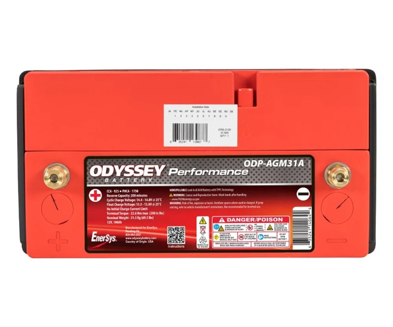 Odyssey Battery Auto/Truck/Heavy Duty & Commercial Performance AGM Battery (31-925T) ODP-AGM31A ODP-AGM31A User 1