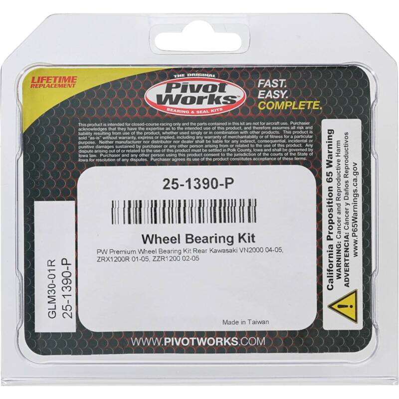 Pivot Works Kawasaki Wheel Bearing Kit Premium Bearings 25-1390-P 25-1390-P Photo - Primary