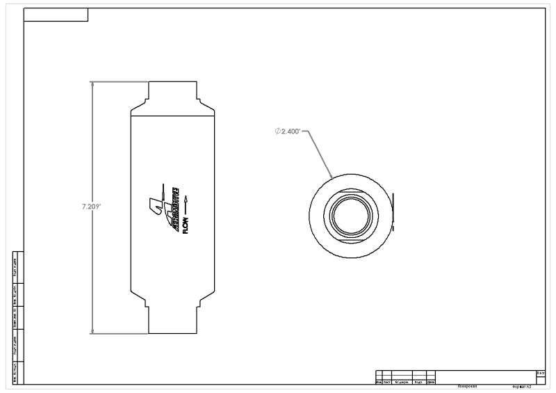 Aeromotive 10-m Microglass Element, Filter, In-Line, ORB-12 Port, Nickel-Chrome 12339 Technical Drawing
