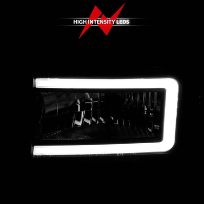 ANZO 94-02 Dodge RAM Crystal Headlight - w/ Light Bar Black Housing 111554 111554 Photo - Unmounted