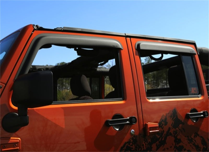 Rugged Ridge Window Visor Kit,Matte Black;07-18 Jeep Wrangler JK,4 Door 11349.12 Photo - Primary