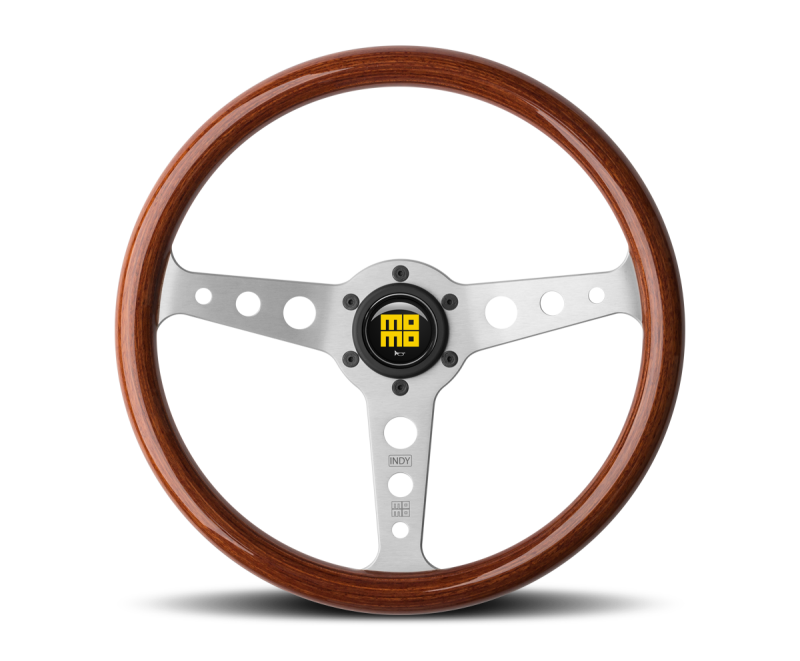 Momo Heritage Steering Wheels, Indy, Size (Mm): 350, Wood / Brushed Silver IND35MA0P User 1