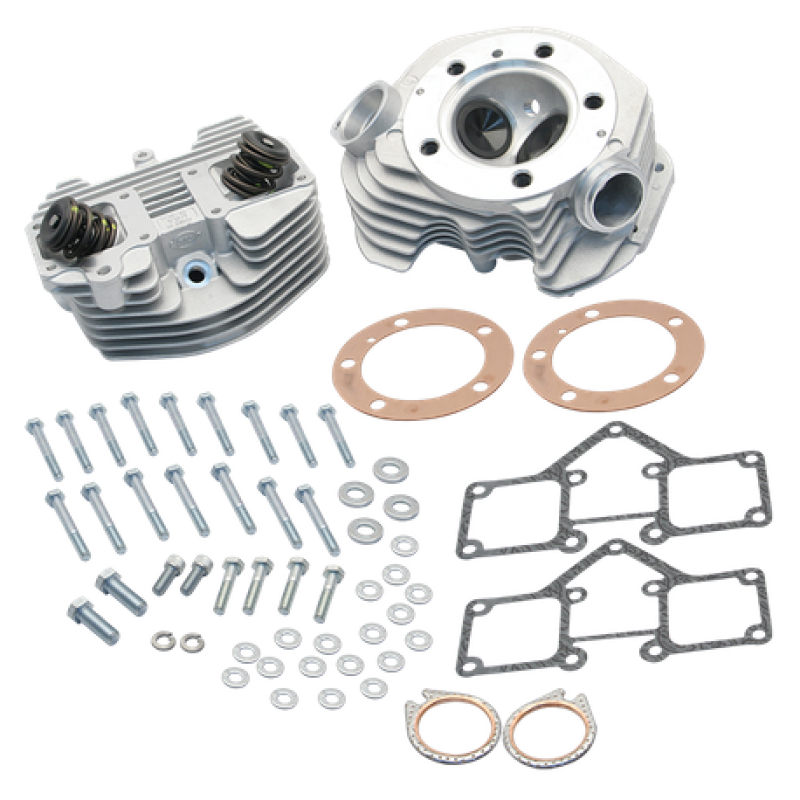 S&S Cycle Super Stock 3-5/8in Bore O-Ring Style Single Plug Cylinder Head Kit - Natural 90-1497