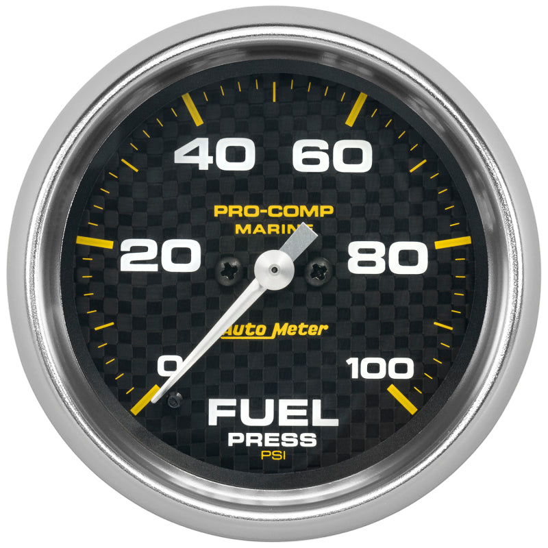 Autometer Marine Carbon Fiber 2-5/8in 100 PSI Digital Stepper Motor Fuel Pressure Gauge 200851-40 200851-40 Photo - Primary