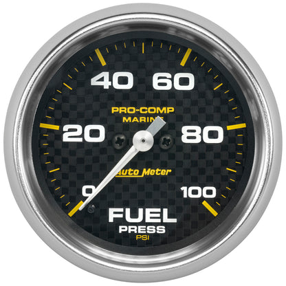 Autometer Marine Carbon Fiber 2-5/8in 100 PSI Digital Stepper Motor Fuel Pressure Gauge 200851-40 200851-40 Photo - Primary