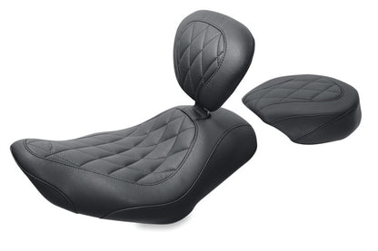Mustang Motorcycle Mustang 04-21 Harley Wide Tripper Passenger Seat Diamond Stitch - Black 76729 76729 Photo - Primary