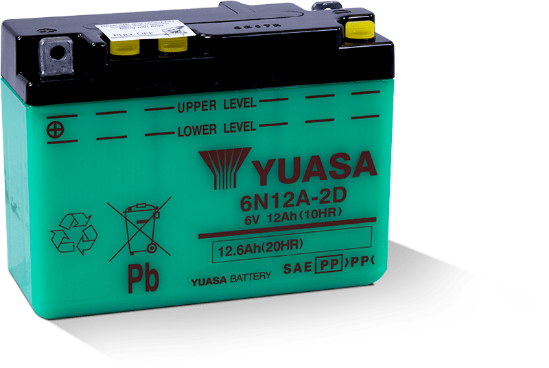 Yuasa Battery Yuasa 6N12A-2D Conventional 6 Volt Battery YUAM2612D