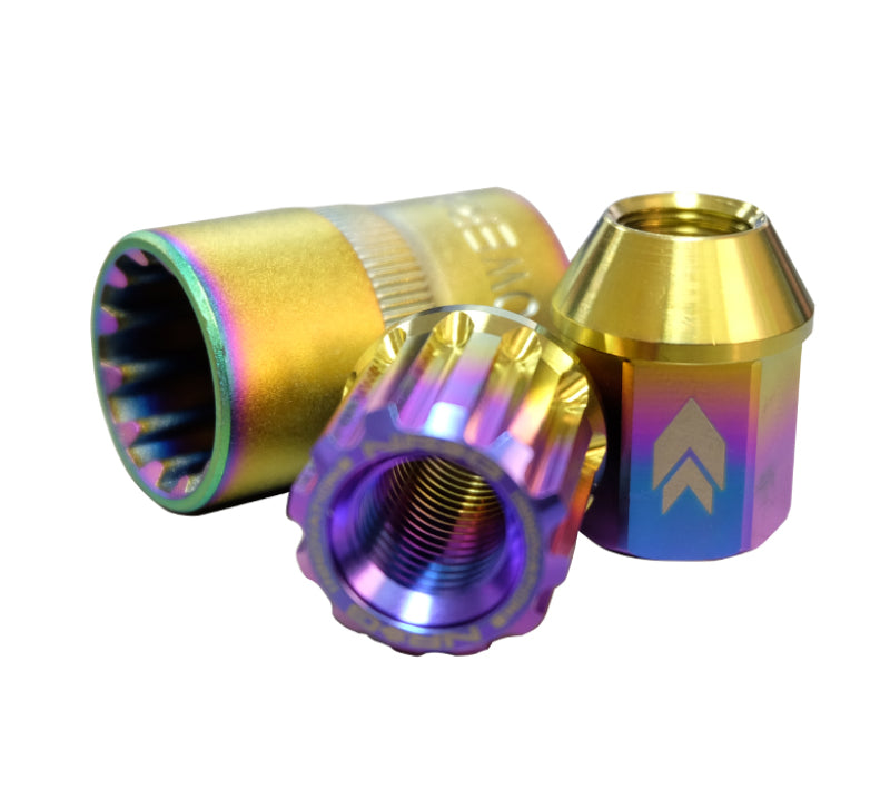 NRG M12 x 1.25 Titanium Neochrome Lug Nut Set 21 pc / Lock Key Socket LN-T210MC-21 Photo - Primary