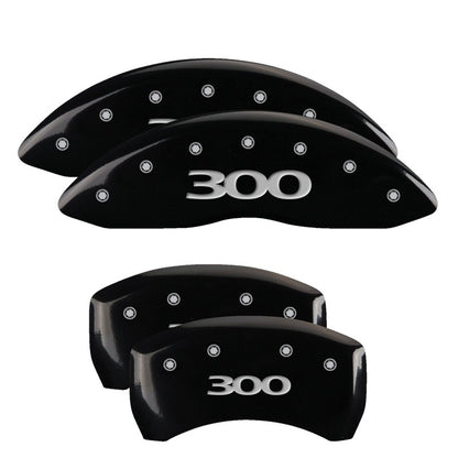 MGP Caliper Covers (set of 4)- Engraved Front & Rear 300 Black finish 32020S300BK Photo - Primary
