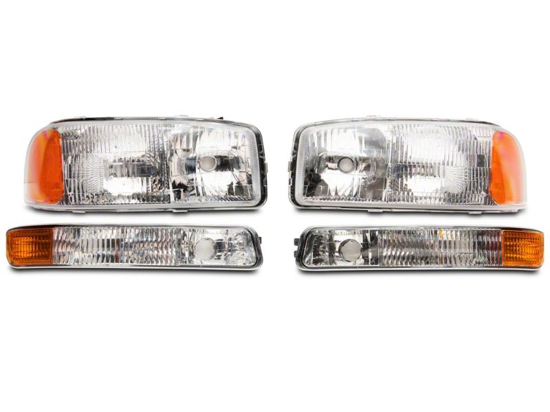 Raxiom 99-06 GMC Sierra 1500 Axial Series OEM Style Rep Headlights- Chrome Housing (Clear Lens) S518302 S518302 Photo - Close Up