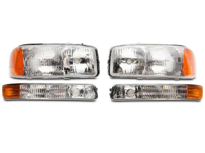 Raxiom 99-06 GMC Sierra 1500 Axial Series OEM Style Rep Headlights- Chrome Housing (Clear Lens) S518302 S518302 Photo - Close Up