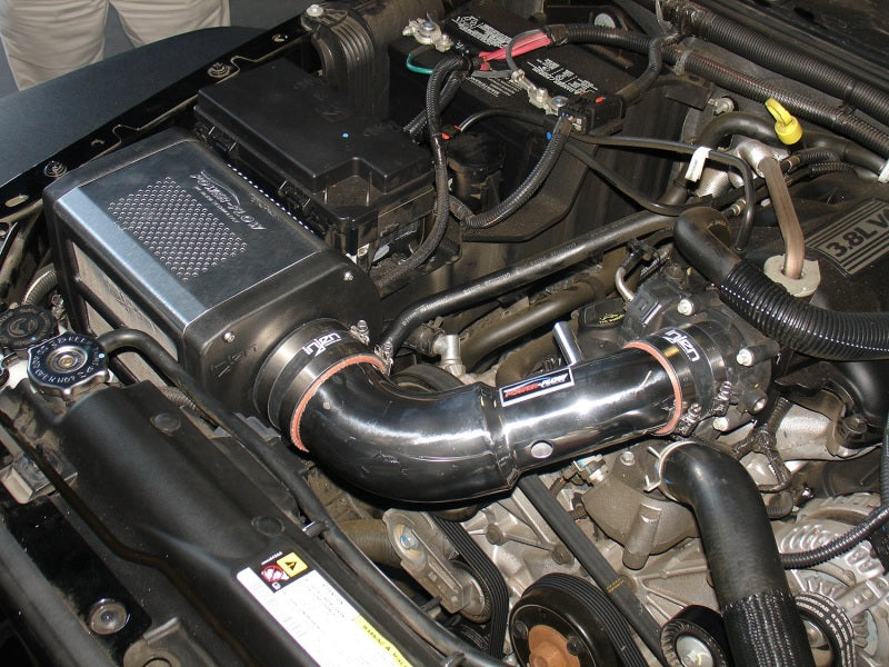 Injen 07-09 Wrangler 3.8L V6 w/ Box Wrinkle Black Power-Flow Air Intake System PF5002WB PF5002WB Photo - Mounted