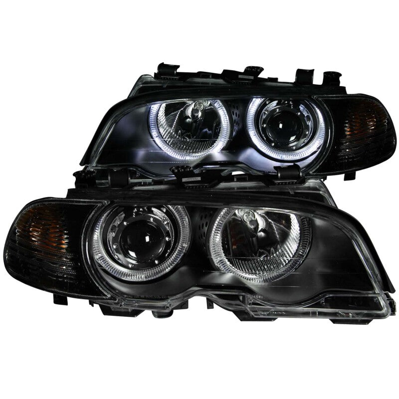 Anzo 2000-2003 BMW 3 Series E46 Projector Headlights w/ Halo Black 121269 Photo - Primary