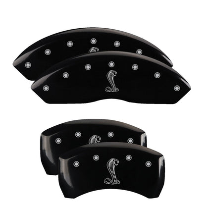MGP 4 Caliper Covers Engraved Front & Rear Tiffany Snake Black finish silver ch 10197SSNKBK 10197SSNKBK Photo - Primary
